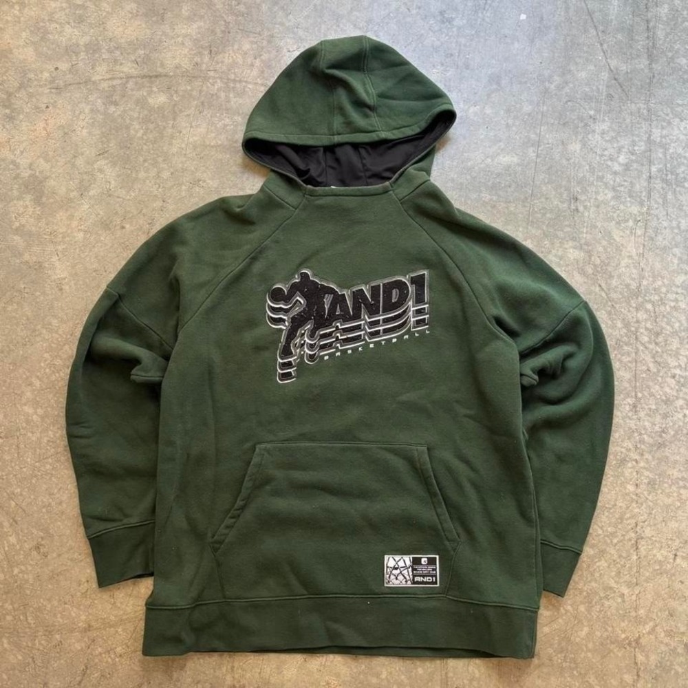 Vintage y2k Green And1 Basketball Hoodie Size XXL
